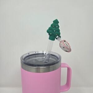 Christmas Tree Tumbler Straw Topper Cover